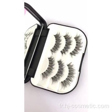 Approvisionnement direct d&#39;usine 3 paires de marques privées False Eyelashes / Fales lashes Vente en gros Cheap Eyelashes 3D cils de vison